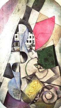  cap - Cubist landscape contemporary Marc Chagall